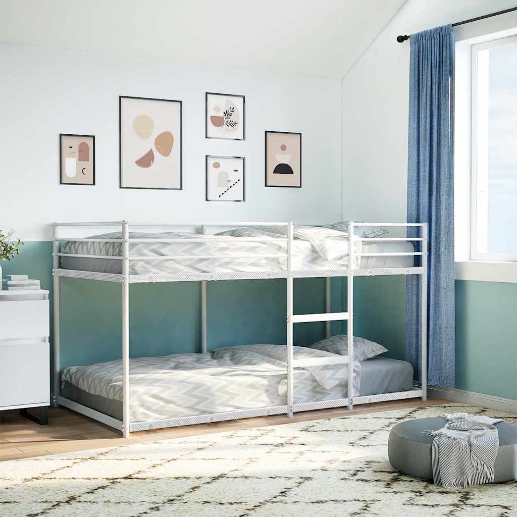 vidaXL Etagenbett ohne Matratze Weiß 100x190 cm Stahl