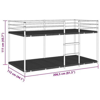 vidaXL Etagenbett ohne Matratze Weiß 107x203 cm Stahl