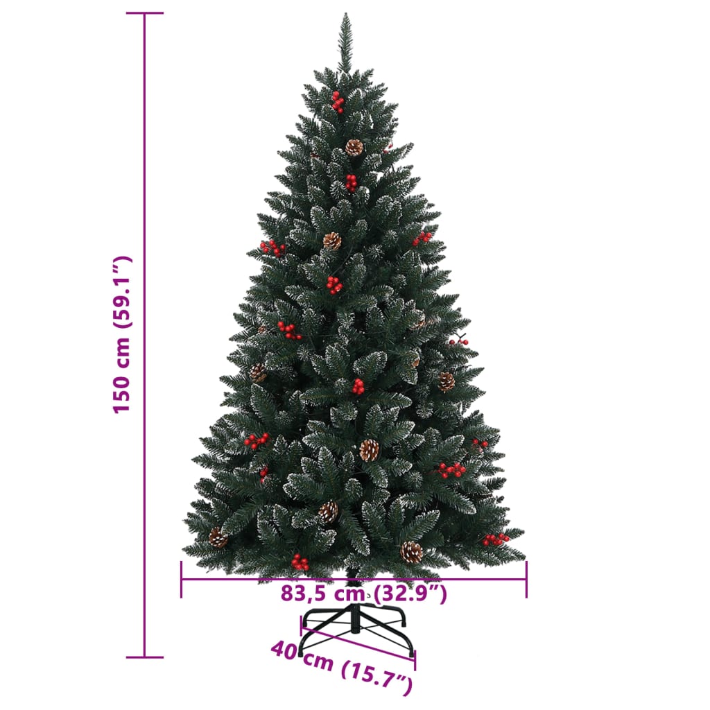 vidaXL Künstlicher Weihnachtsbaum 150 LEDs 150 cm