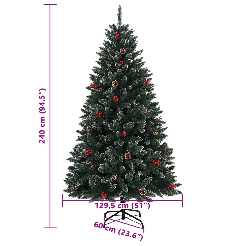 vidaXL Sapin de Noël artificiel 300 LED 240 cm