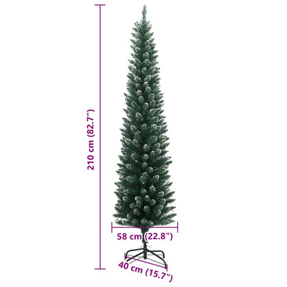 vidaXL Sapin de Noël artificiel Slim 300 LED 210 cm