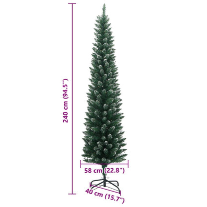 vidaXL Sapin de Noël artificiel Slim 300 LED 240 cm