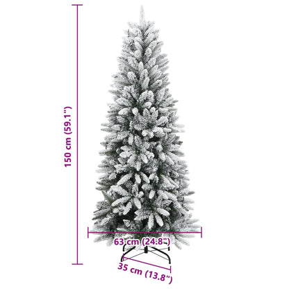 vidaXL Künstlicher Weihnachtsbaum mit Schnee 150 LEDs 150 cm
