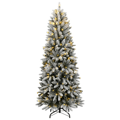 vidaXL Sapin de Noël artificiel avec neige, 300 LED, 210 cm