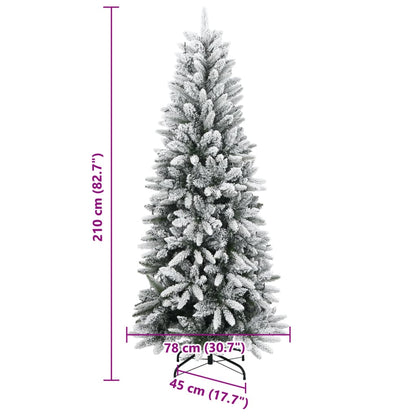 vidaXL Sapin de Noël artificiel avec neige, 300 LED, 210 cm