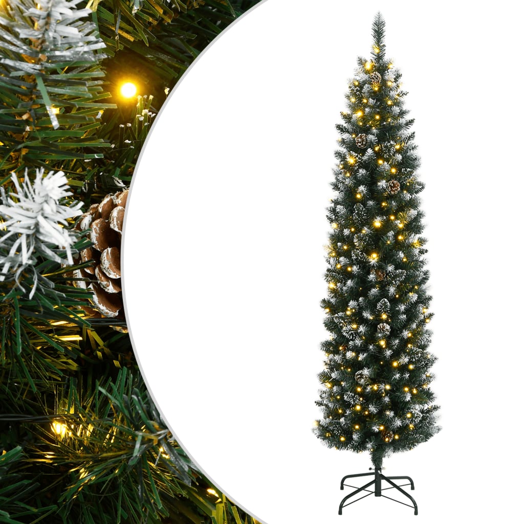 vidaXL Sapin de Noël Artificiel Mince 150 LED 150 cm