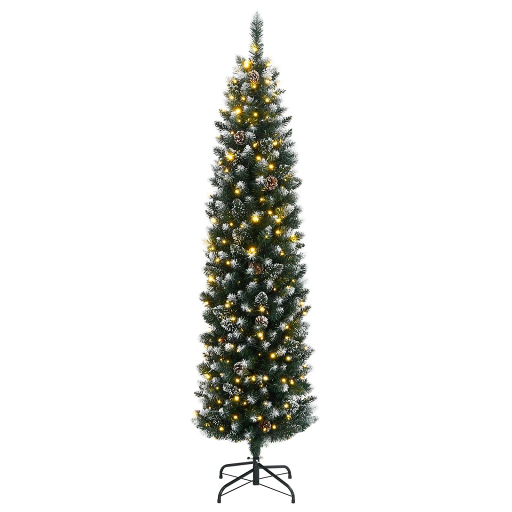 vidaXL Sapin de Noël Artificiel Mince 150 LED 150 cm