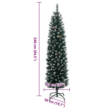 vidaXL Sapin de Noël artificiel Slim 300 LED 240 cm