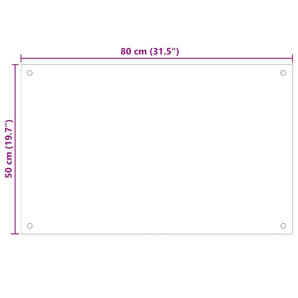 Küchenrückwände 2 Stk. Weiß 80x50 cm Hartglas