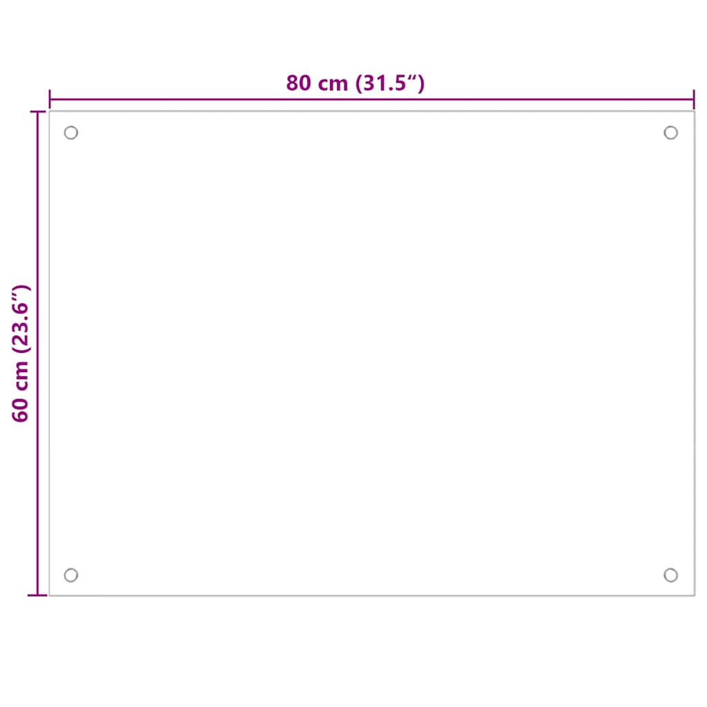 Küchenrückwände 2 Stk. Schwarz 80x60 cm Hartglas