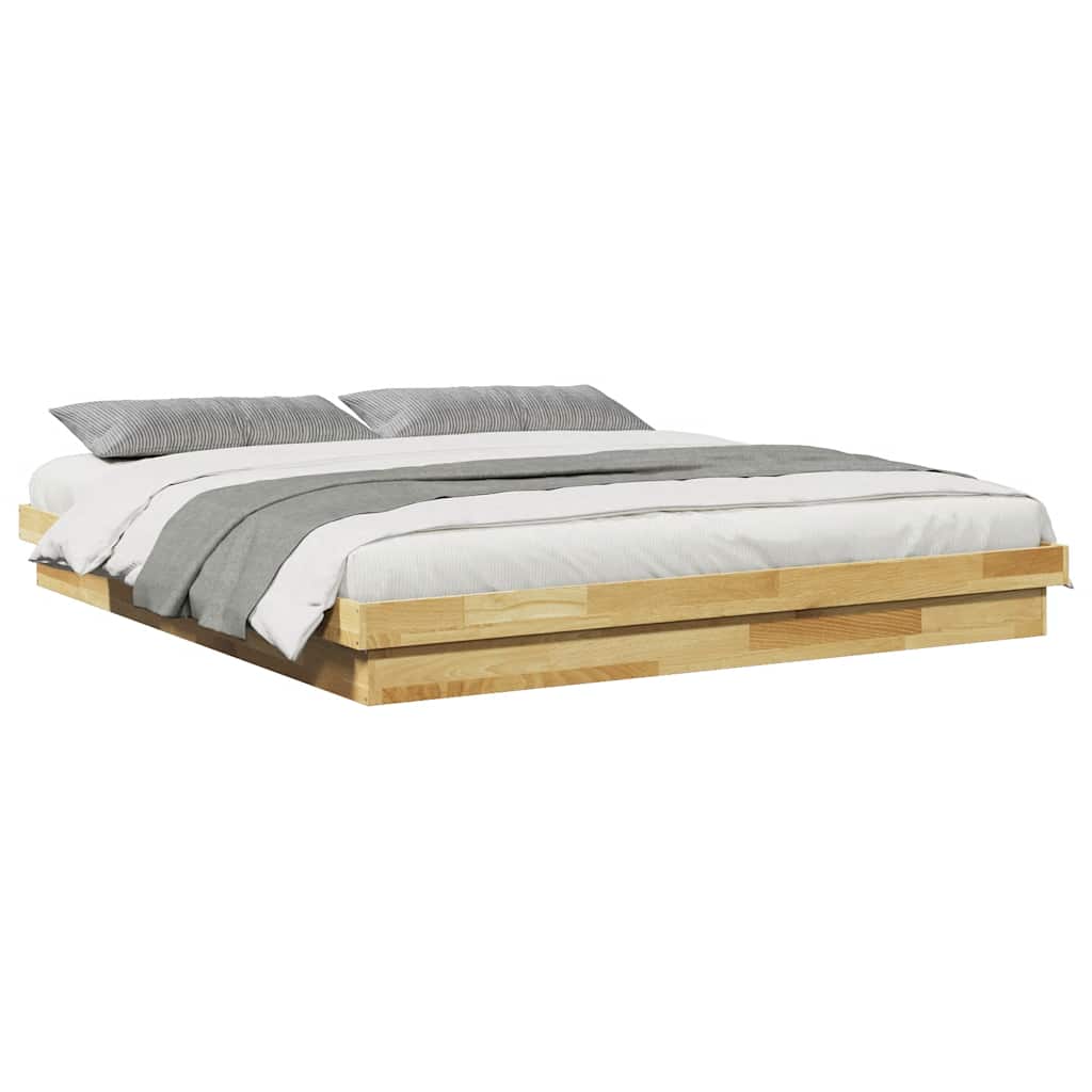 vidaXL Massivholzbett ohne Matratze 180x200 cm Eichenholz
