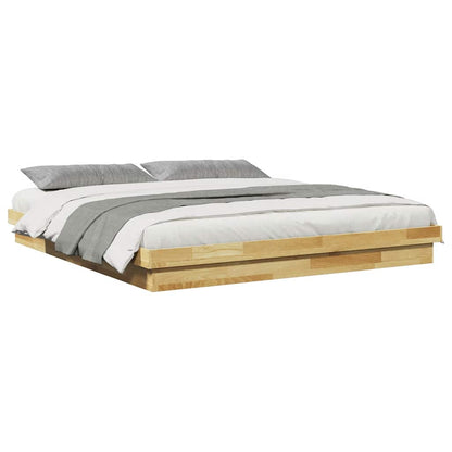 vidaXL Massivholzbett ohne Matratze 180x200 cm Eichenholz