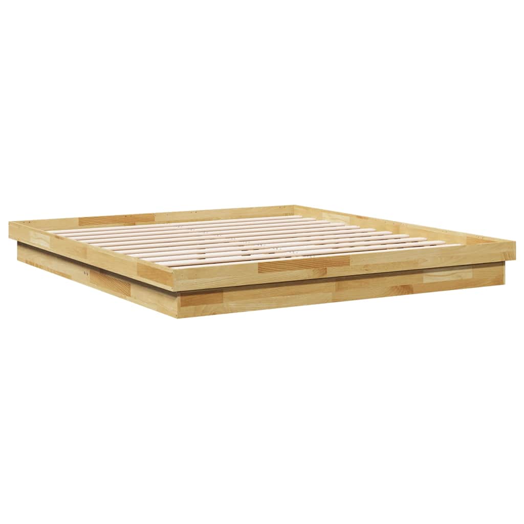 vidaXL Massivholzbett ohne Matratze 180x200 cm Eichenholz