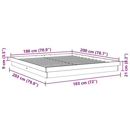 vidaXL Massivholzbett ohne Matratze 180x200 cm Eichenholz