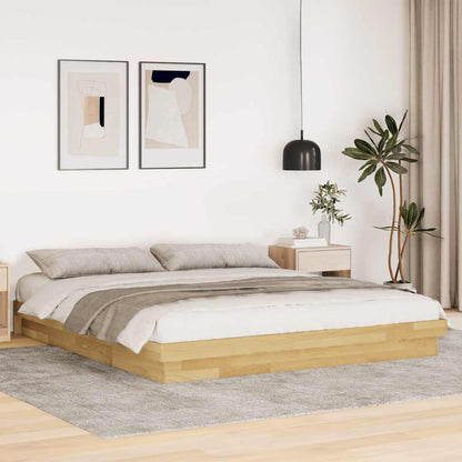 vidaXL Massivholzbett ohne Matratze 180x200 cm Eichenholz