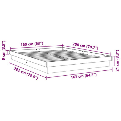 vidaXL Massivholzbett ohne Matratze 160x200 cm Eichenholz