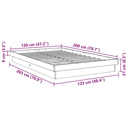 vidaXL Massivholzbett ohne Matratze 120x200 cm Eichenholz