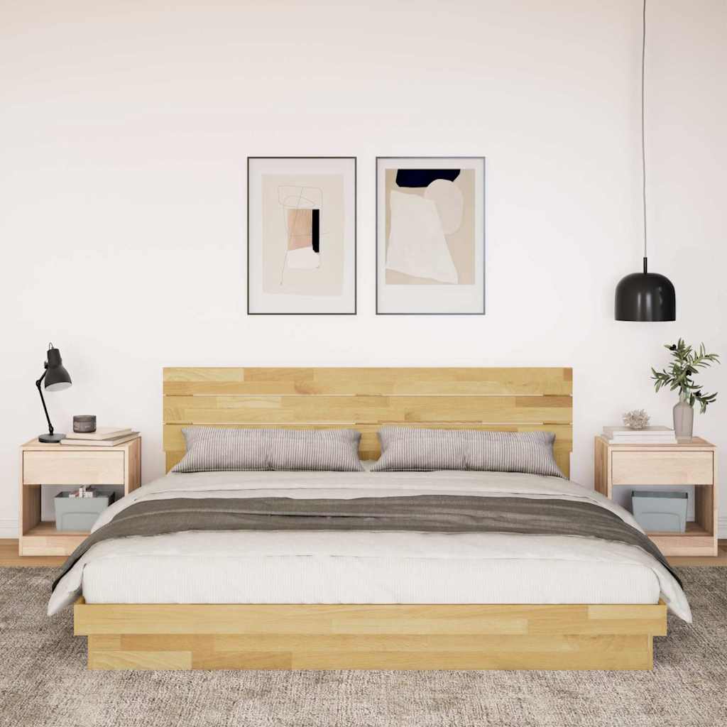 vidaXL Massivholzbett mit Kopfteil ohne Matratze 180x200 cm Eichenholz