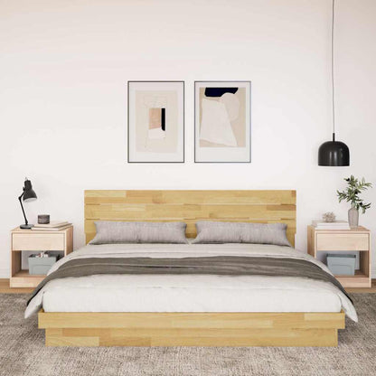 vidaXL Massivholzbett mit Kopfteil ohne Matratze 180x200 cm Eichenholz