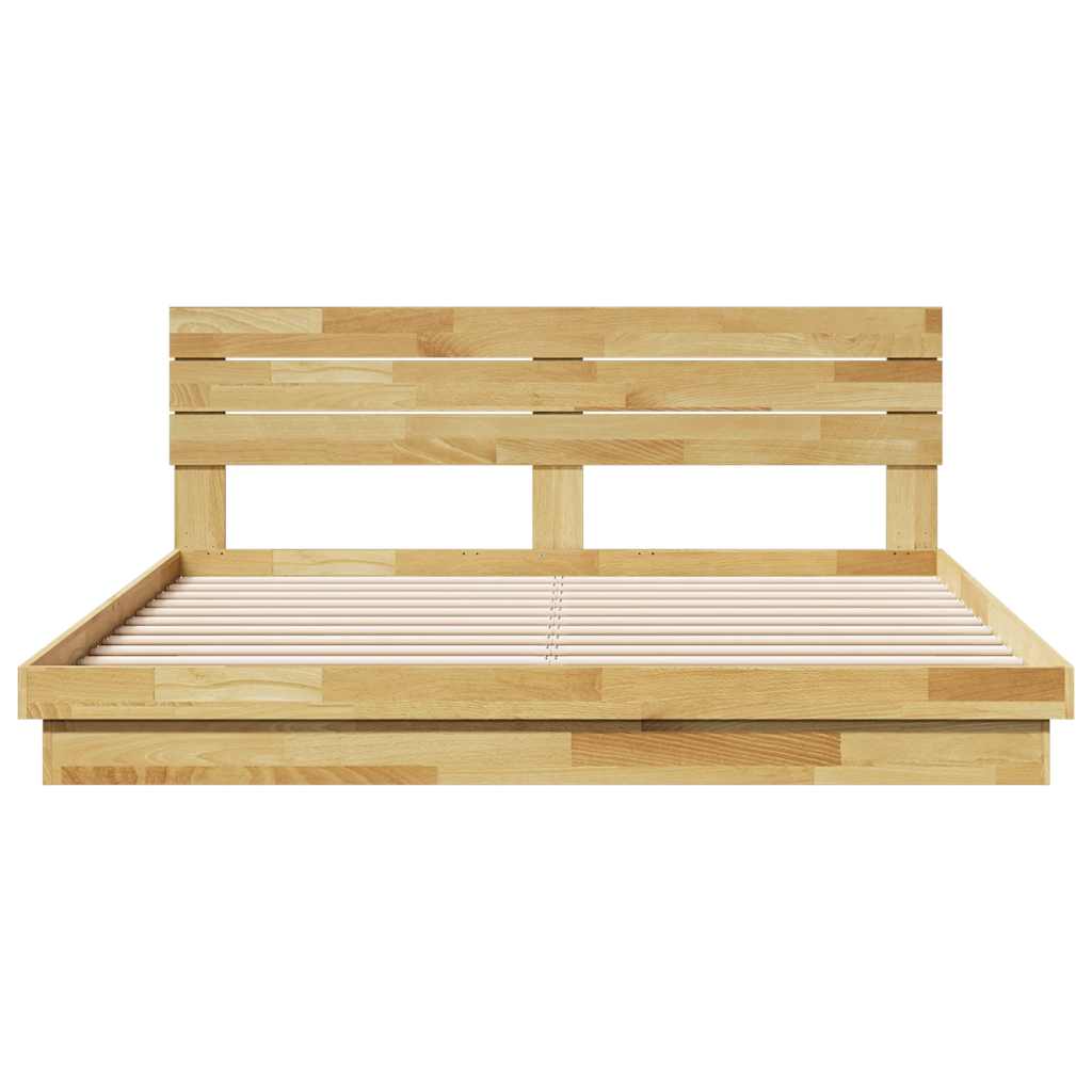 vidaXL Massivholzbett mit Kopfteil ohne Matratze 180x200 cm Eichenholz