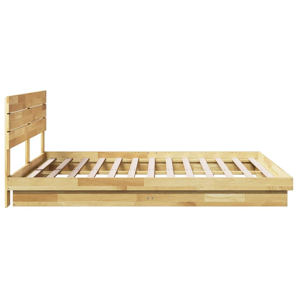 vidaXL Massivholzbett mit Kopfteil ohne Matratze 180x200 cm Eichenholz