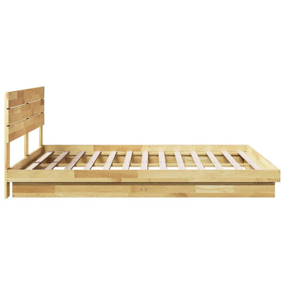 vidaXL Massivholzbett mit Kopfteil ohne Matratze 180x200 cm Eichenholz