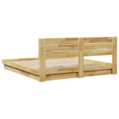 vidaXL Massivholzbett mit Kopfteil ohne Matratze 180x200 cm Eichenholz