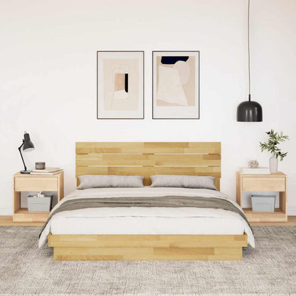 vidaXL Massivholzbett mit Kopfteil ohne Matratze 160x200 cm Eichenholz