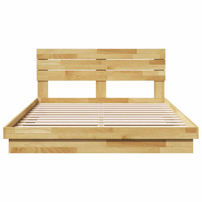 vidaXL Massivholzbett mit Kopfteil ohne Matratze 150x200 cm Eichenholz
