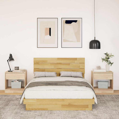 vidaXL Massivholzbett mit Kopfteil ohne Matratze 120x200 cm Eichenholz