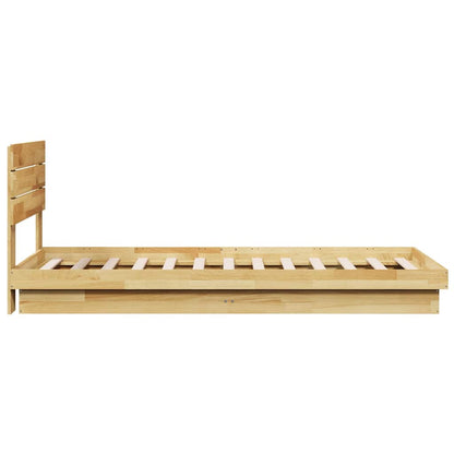 vidaXL Massivholzbett mit Kopfteil ohne Matratze 100x200 cm Eichenholz