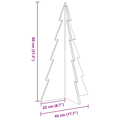 vidaXL Sapin de Noël à décorer en bois massif de pin 80 cm