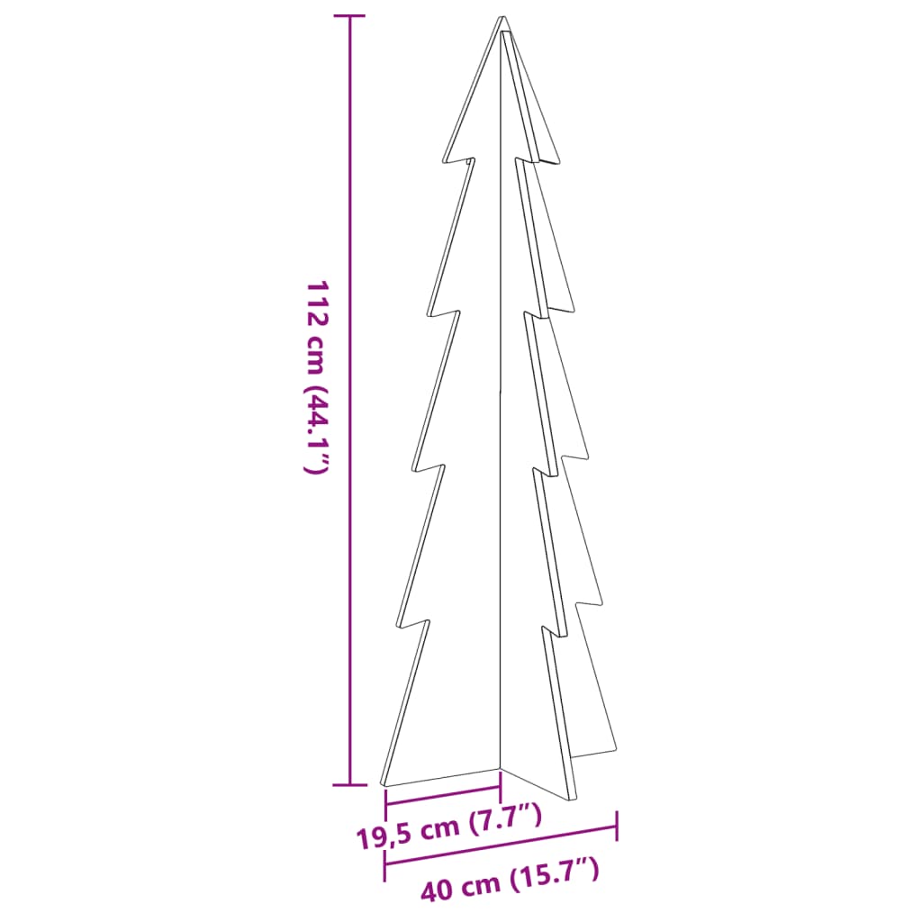 vidaXL Weihnachtsbaum zum Schmücken 112 cm Massivholz Kiefer