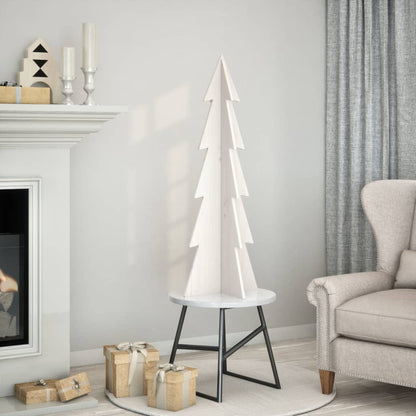 vidaXL Weihnachtsbaum zum Schmücken Weiß 112 cm Massivholz Kiefer