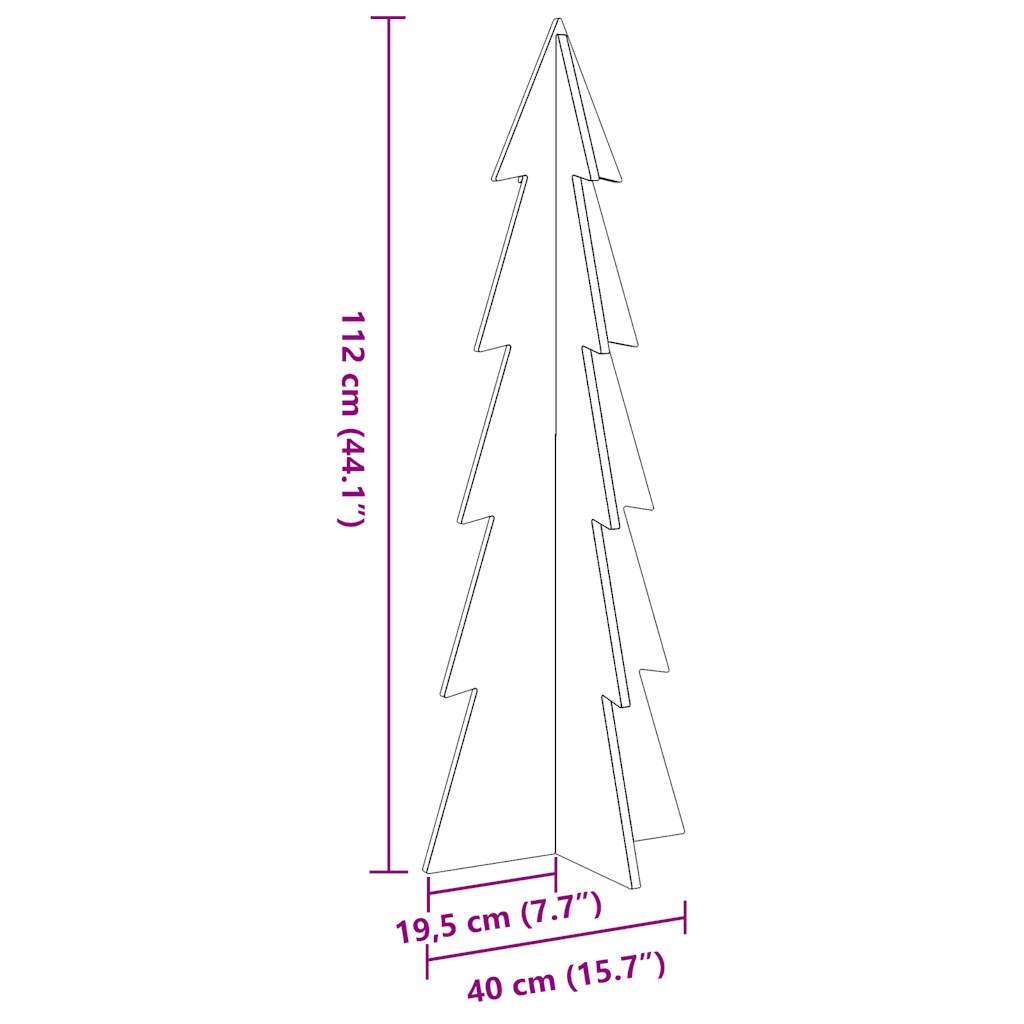 vidaXL Weihnachtsbaum zum Schmücken Wachsbraun 112cm Massivholz Kiefer