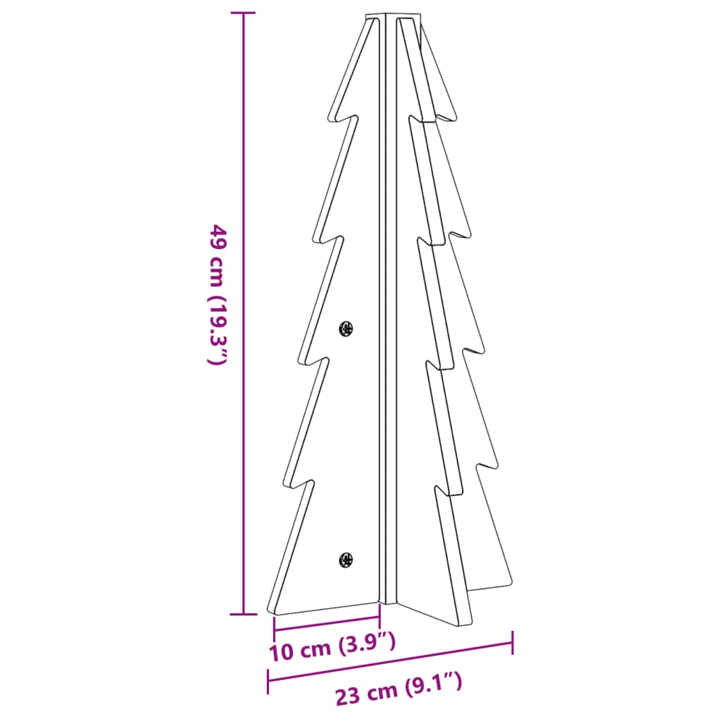 vidaXL Weihnachtsbaum Holz zum Schmücken 49 cm Massivholz Kiefer