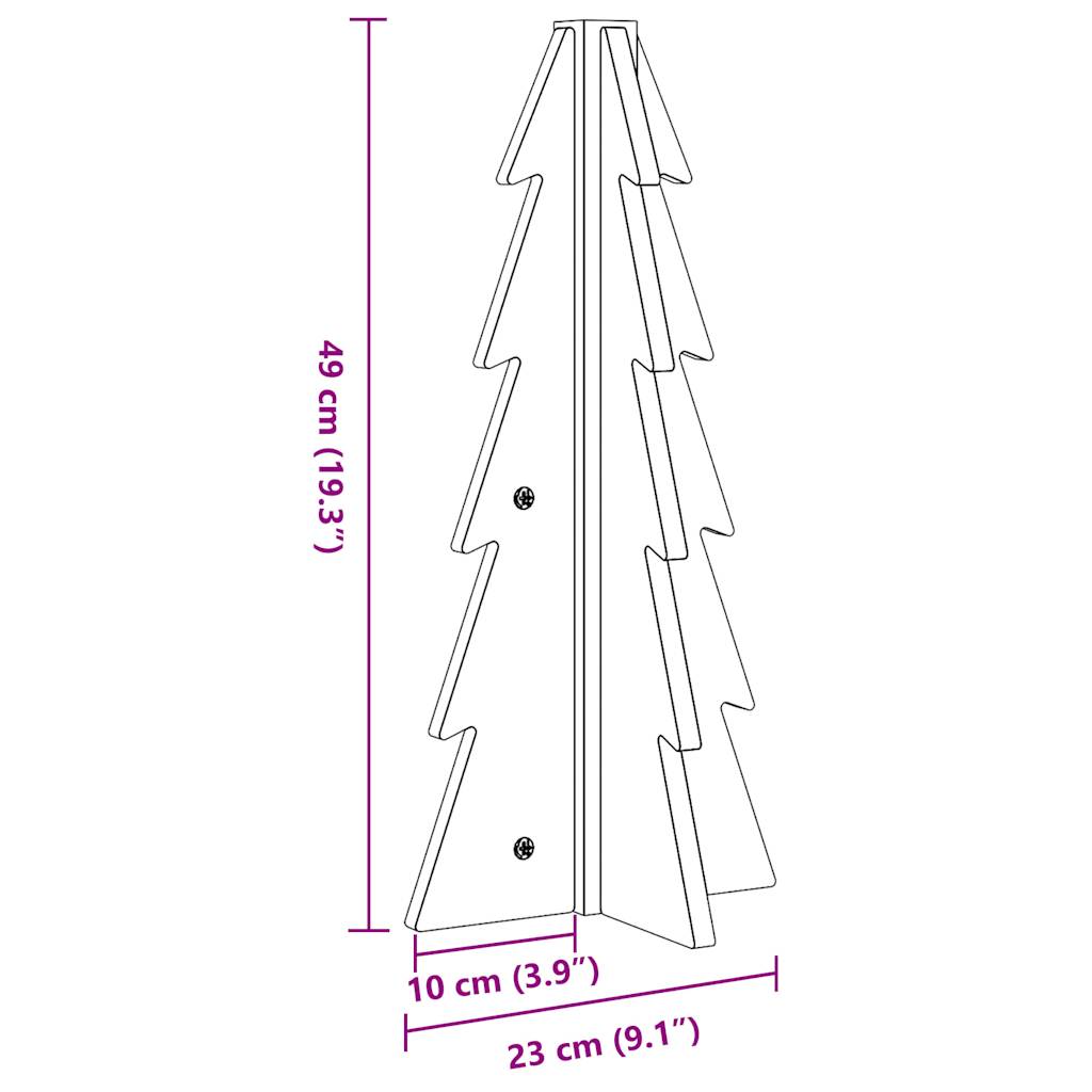 vidaXL Sapin de Noël en bois à décorer 49 cm Bois de pin massif