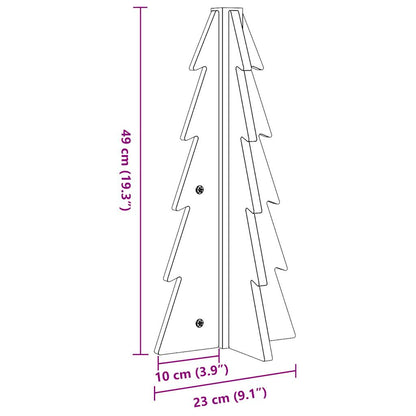 vidaXL Sapin de Noël en bois à décorer 49 cm Bois de pin massif