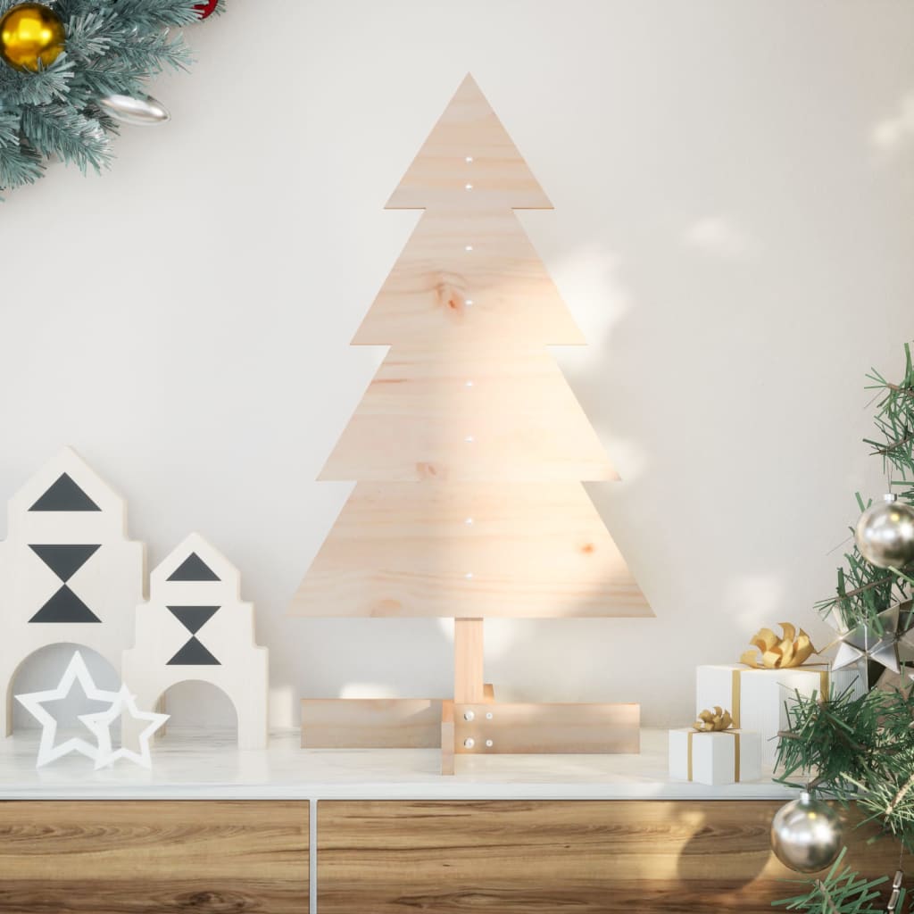 vidaXL Sapin de Noël en bois à décorer 80 cm Pin massif