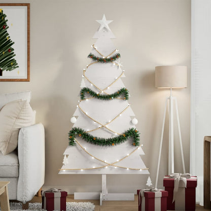 vidaXL Weihnachtsbaum zum Schmücken Weiß 150 cm Massivholz Kiefer