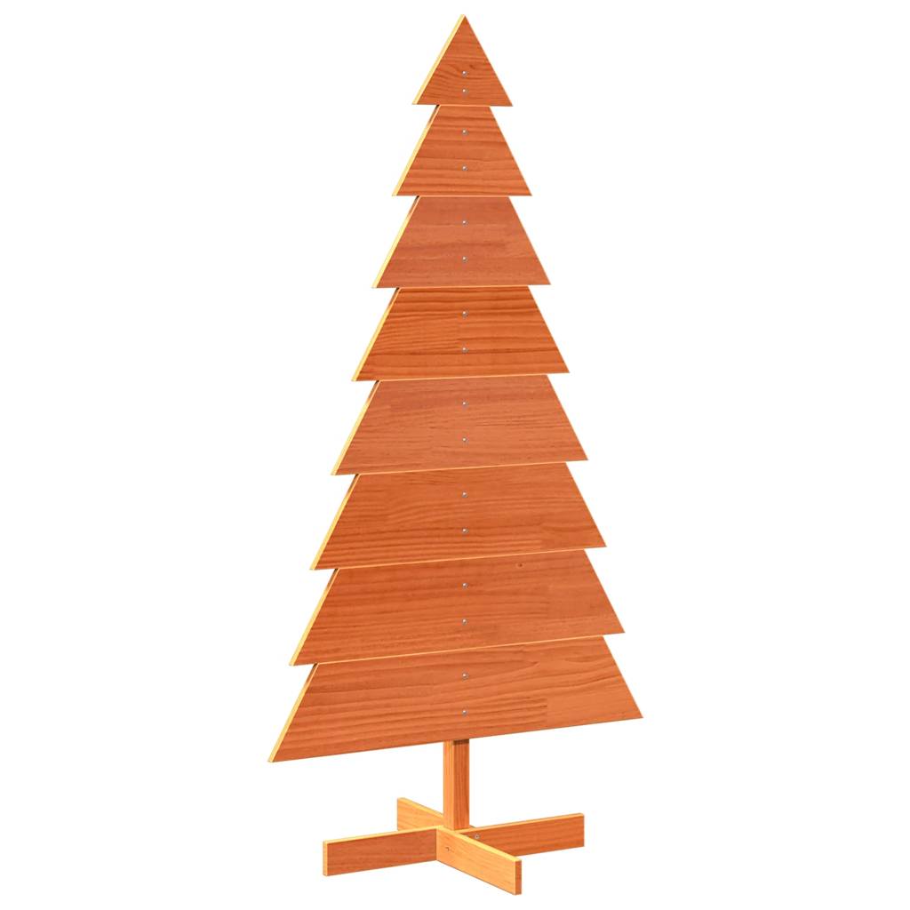 vidaXL Sapin de Noël à décorer Marron cire 150 cm Bois de pin massif