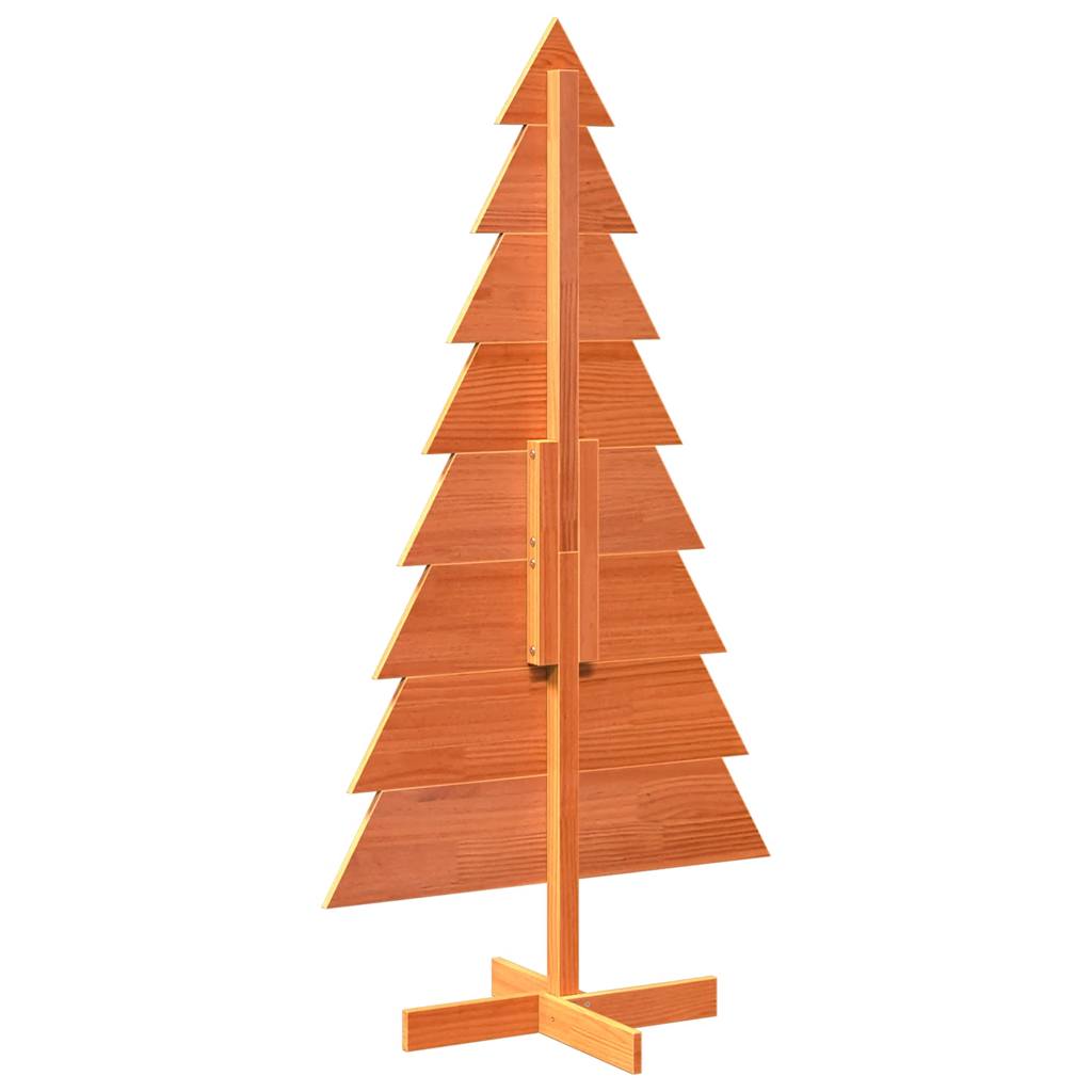 vidaXL Sapin de Noël à décorer Marron cire 150 cm Bois de pin massif