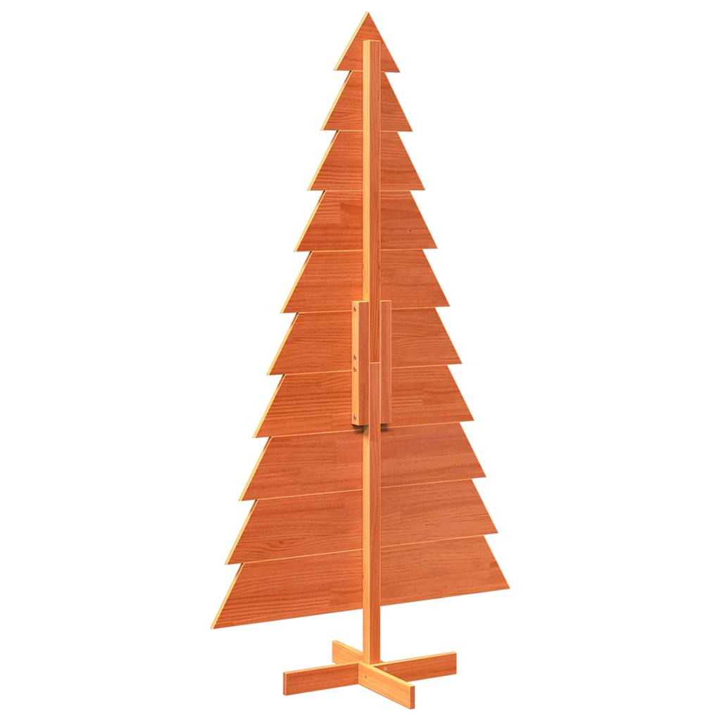 vidaXL Sapin de Noël à décorer Marron cire 180 cm Bois de pin massif