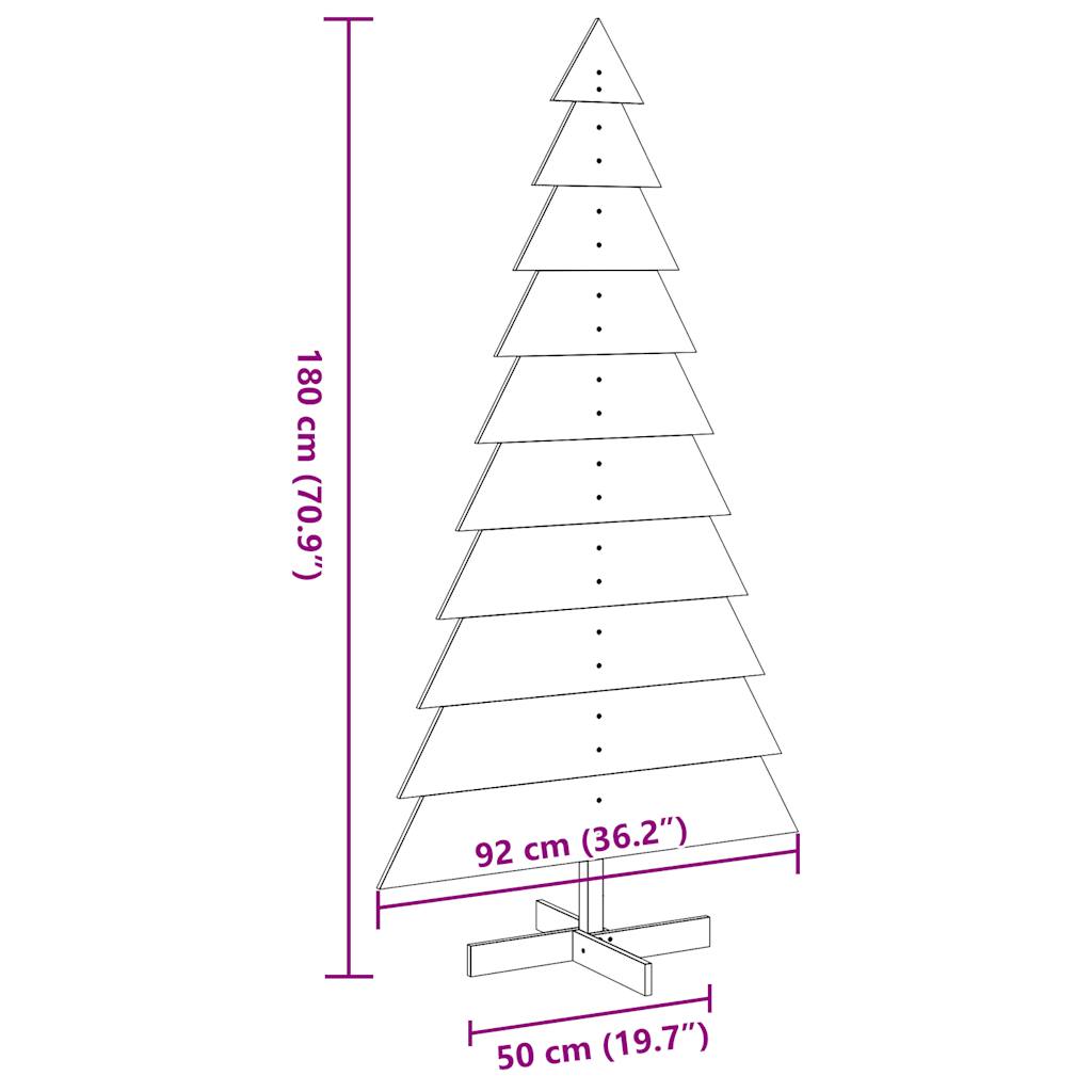 vidaXL Sapin de Noël à décorer Marron cire 180 cm Bois de pin massif