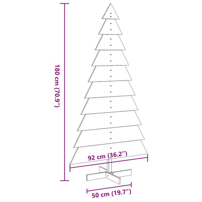 vidaXL Sapin de Noël à décorer Marron cire 180 cm Bois de pin massif