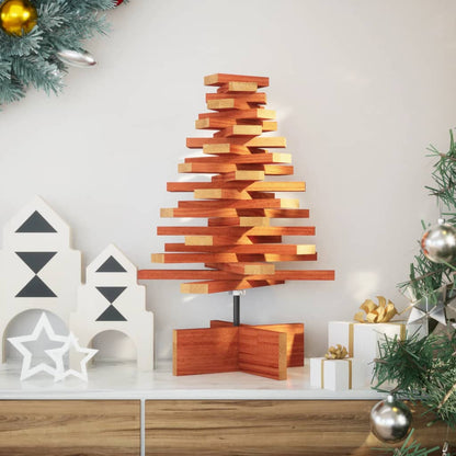 vidaXL Weihnachtsbaum zum Schmücken Wachsbraun 60 cm Massivholz Kiefer
