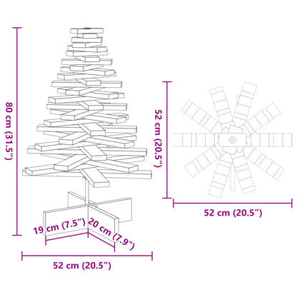vidaXL Sapin de Noël à décorer en bois 80 cm en pin massif