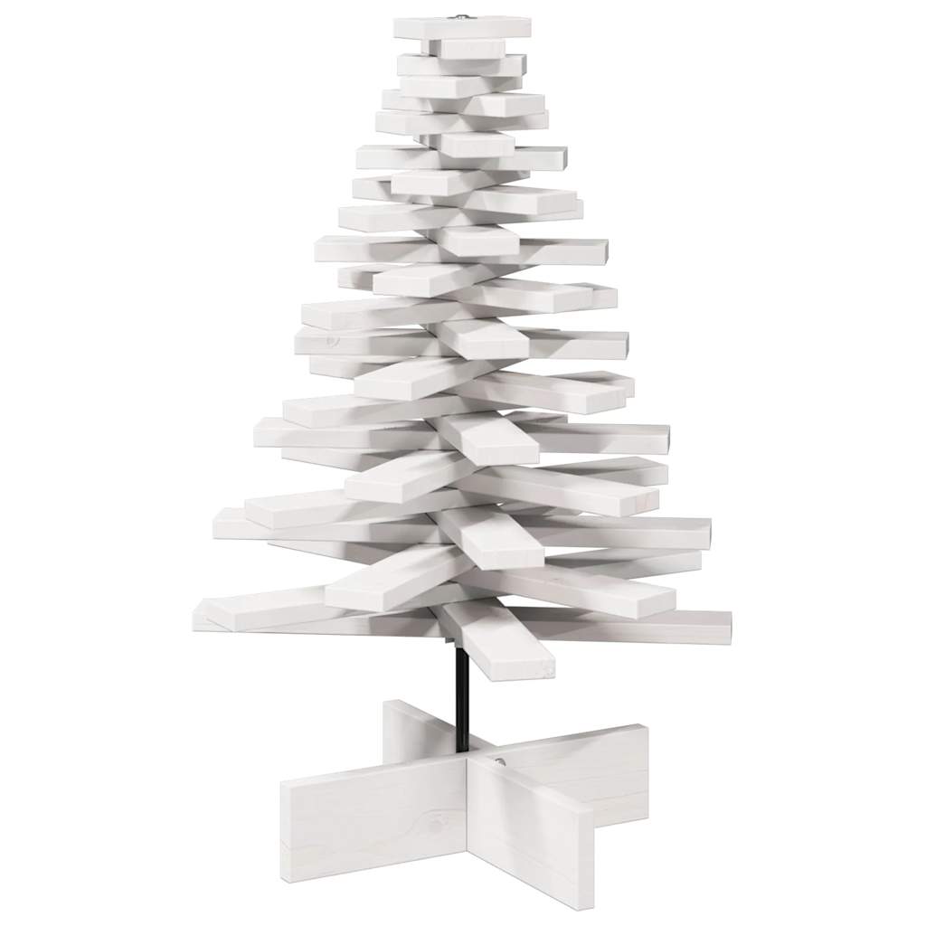 vidaXL Weihnachtsbaum zum Schmücken Weiß 80 cm Massivholz Kiefer