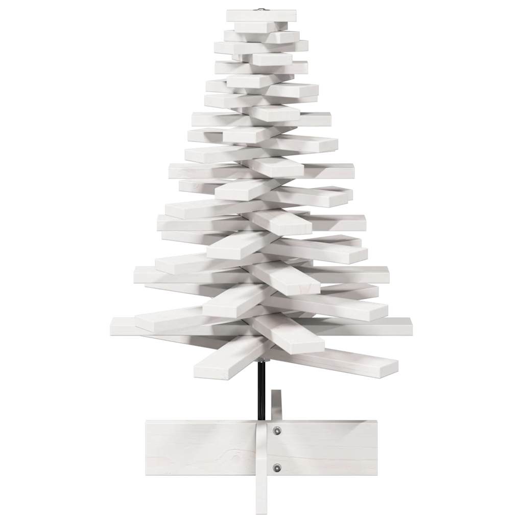 vidaXL Weihnachtsbaum zum Schmücken Weiß 80 cm Massivholz Kiefer