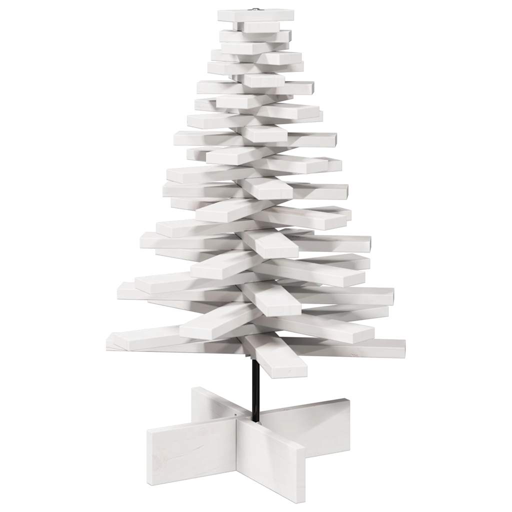 vidaXL Weihnachtsbaum zum Schmücken Weiß 80 cm Massivholz Kiefer